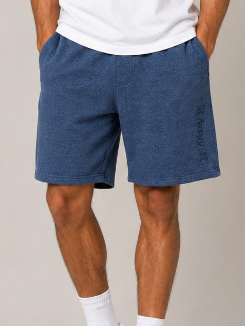 Hurley Men Blue Fleece Sweat Shorts Small Loungewear Gym Athletic Casual Surf